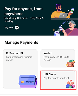 Create UPI Circle UPI ID and QR Code Without Bank Account on PhonePe