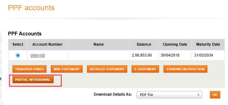 Partially Withdraw PPF Funds Online with ICICI Bank