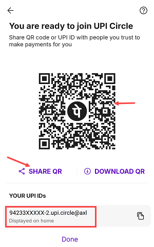 Create UPI Circle UPI ID and QR Code Without Bank Account on PhonePe