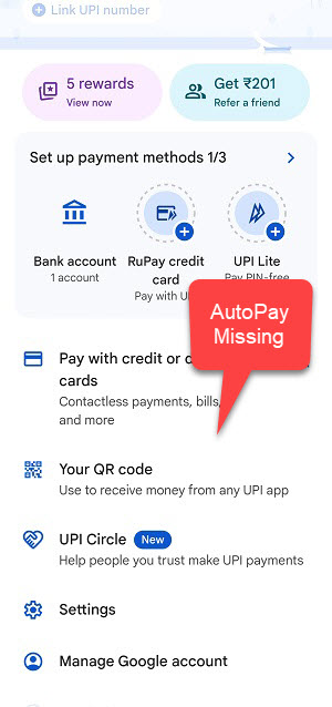 Google Pay Autopay