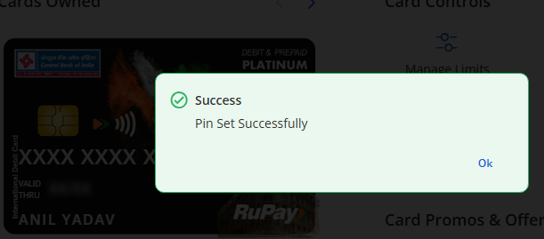 Create or Reset Your Debit Card PIN Online with Central Bank of India Net Banking (Cent eeZ)